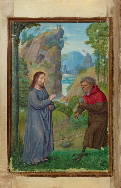 De verzoeking van Christus door Simon Bening