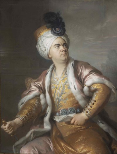 De acteur Lekain als Orosmane in de tragedie Zaïre van Voltaire door Simon Bernard Lenoir