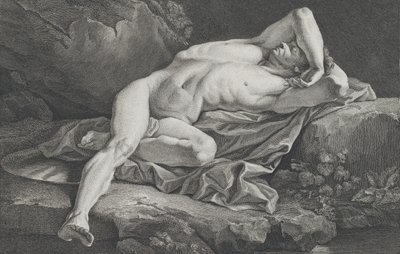 Studie van Mannelijk Naakt door Simon Charles Miger