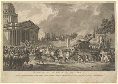 Overbrenging van Voltaire naar het Franse Pantheon, 1817 door Simon Charles Miger