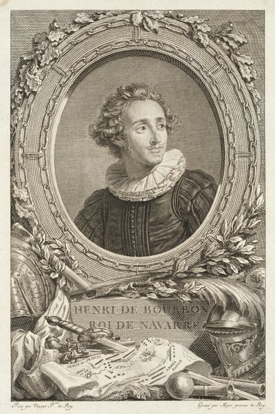 Henri de Bourbon, koning van Navarra door Simon Charles Miger after François André Vincent