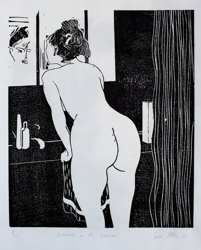 Vrouw in de spiegel door Simon Fletcher