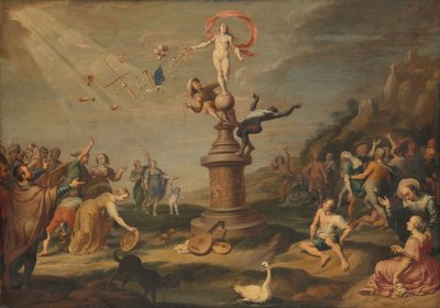 De godin Fortuna die haar geschenken uitdeelt door Simon Flocquet (attributed to)