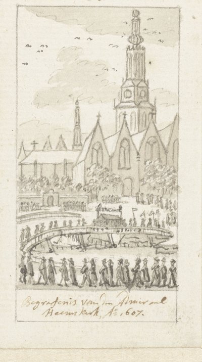 Begrafenis van Jacob van Heemskerck in de Oude Kerk te Amsterdam, 1607 door Simon Fokke