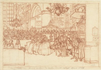 Doop van prins Willem V, 1748 door Simon Fokke