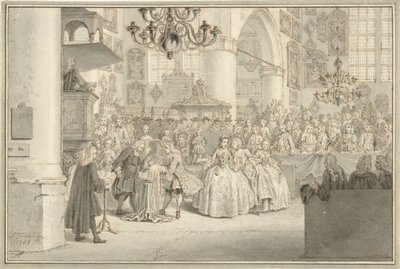 Doop van prins Willem V, 1748 door Simon Fokke