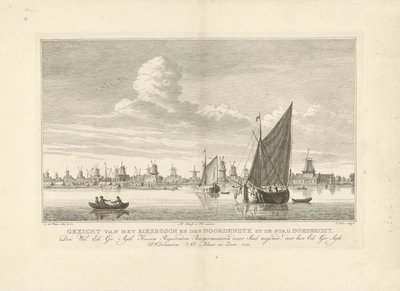 Gezicht op de Biesbosch en de Noordendijk bij Dordrecht door Simon Fokke