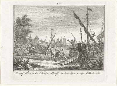 De dood van Floris III van Holland in Antiochië, 1784 door Simon Fokke