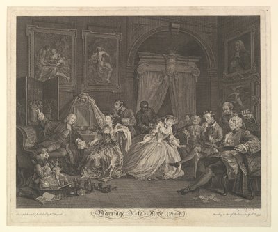 Huwelijk A-la-Mode, Plaat IV, 1 april 1745 door Simon Francois Ravenet