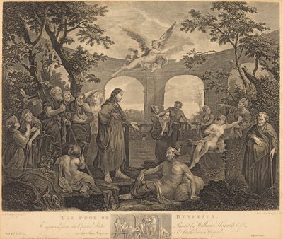 Het Badwater van Bethesda door Simon Francois Ravenet I and Victor Marie Picot after William Hogarth