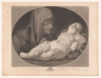 Maria bij slapende Christus door Simon François Ravenet (le vieux)