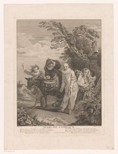 Optocht van theaterfiguren door Simon François Ravenet (le vieux)