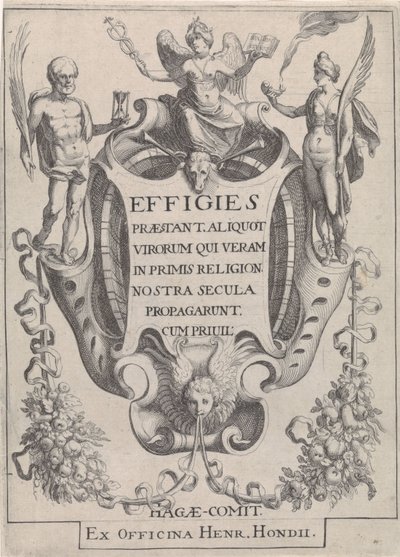 Patroon met figuurvormige slingers door Simon Frisius