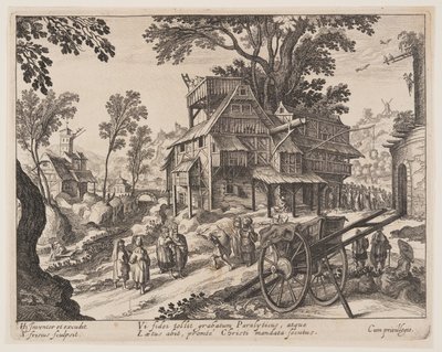 Genezing van de verlamde, uit Landschappen met scènes uit het leven van Christus door Simon Frisius