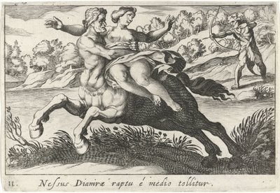 Nessus probeert Deïanira te schaken door Simon Frisius