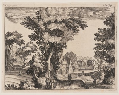 De gelijkenis van de zaaier, uit Landschappen met scènes uit het leven van Christus door Simon Frisius