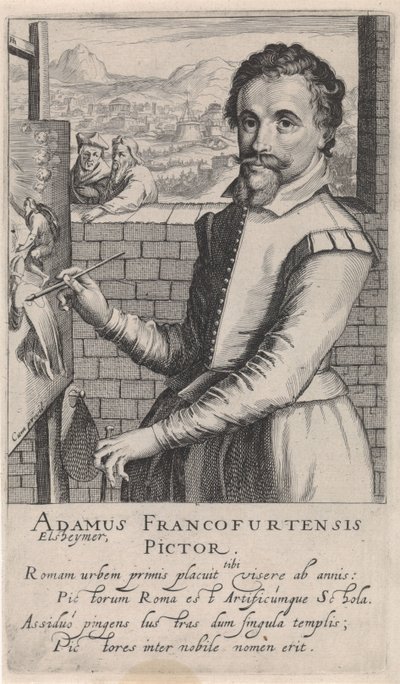 Portret van Adam Elsheimer door Simon Frisius