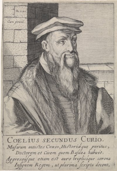 Portret van Caelius Secundus Curio door Simon Frisius
