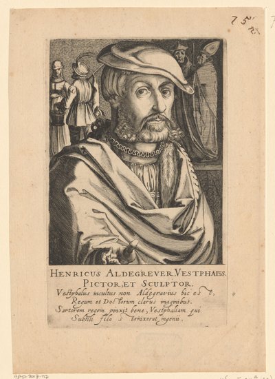 Portret van Heinrich Aldegrever door Simon Frisius