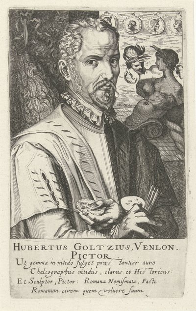 Portret van Hubert Goltzius door Simon Frisius