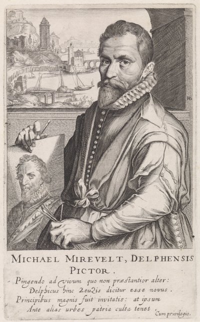 Portret van Michiel Jansz. van Mierevelt door Simon Frisius