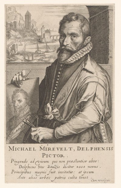 Portret van Michiel Mierevelt door Simon Frisius