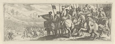 Ruiters met lansen door Simon Frisius