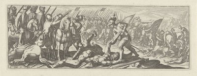 Soldaten beroven lijken op het slagveld (Cavalerie) door Simon Frisius