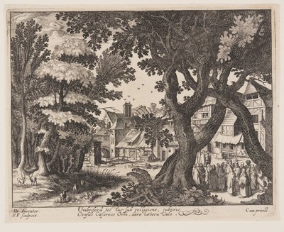 Het tribuutgeld, uit Landschappen met scènes uit het leven van Christus door Simon Frisius