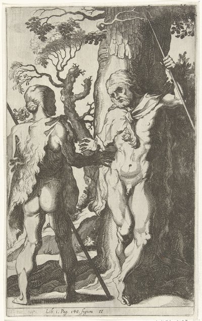 Twee Germaanse mannen door Simon Frisius