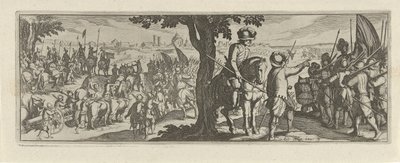 Twee soldaten onder een boom door Simon Frisius