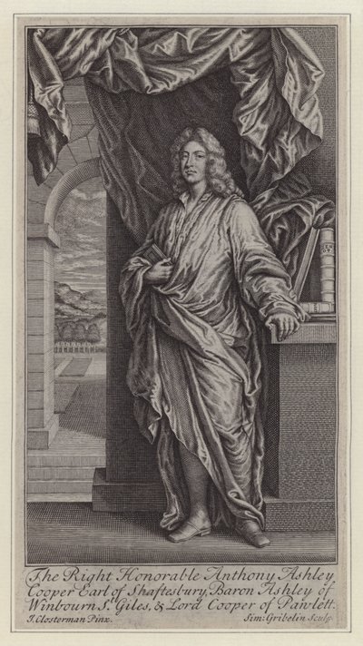 Anthony Ashley Cooper door Simon II (after) Gribelin