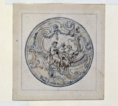 Ontwerp voor horlogekast, door Simon Gribelin (1661-1833) door Simon II Gribelin