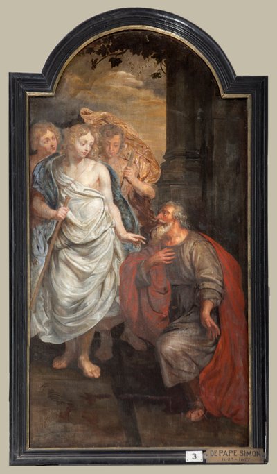 Parochiekerk (Sint-Walburgakerk). Schilderij, drieluik. Simon De Pape (?). Verlossing van de christelijke slaven aan de Turk. door Simon II de Pape