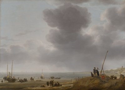 Strandzicht, 1643 door Simon Jacobsz. Vlieger