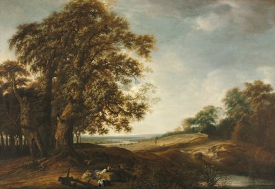 Slapende boeren bij velden (Parabel van het onkruid) door Simon Jacobsz. Vlieger