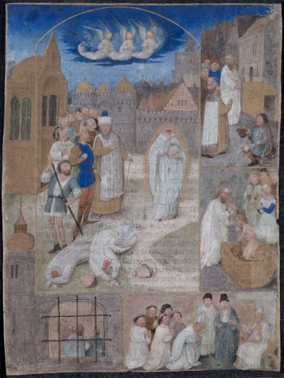 Blad uitgesneden uit een brevier van Karel de Stoute en Margaretha van York door Simon Marmion