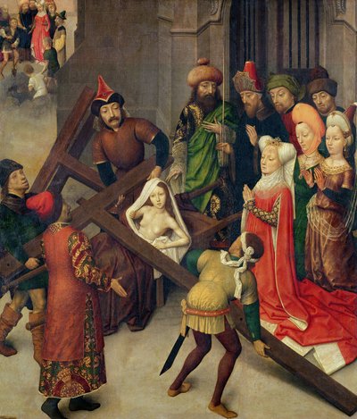 St. Helena en het wonder van het ware kruis door Simon Marmion