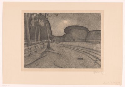 Landschap met boerderij door Simon Moulijn (signed by artist)