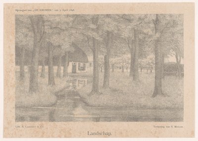 Boerderij tussen bomen door Simon Moulijn