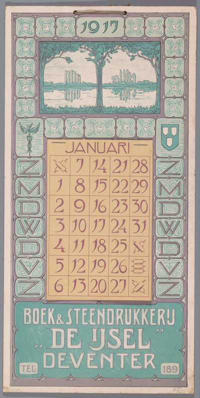 Kalender 1917 door Simon Moulijn