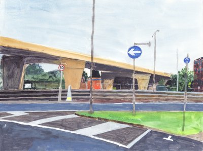 Betonnen viaduct door Simon Neville