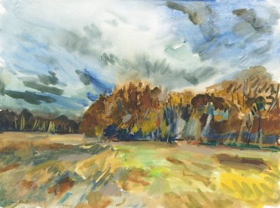 Richmond Park, 2018 (aquarel op papier) door Simon Neville