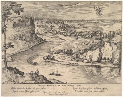Rivierlandschap met Mercurius die Psyche Ontvoert door Simon Novellanus