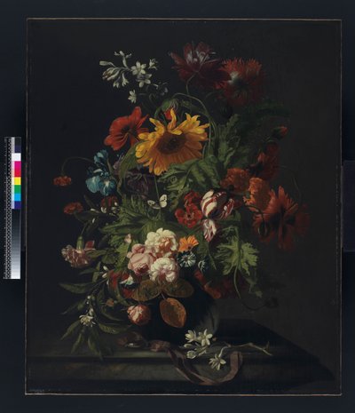 Vaas met bloemen door Simon Peeterz Verelst