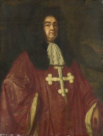 Portret van Johannes Camprich van Cronefelt, ridder van de Orde van St. Maurice en St. Lazarus, keizerlijk Duits ambassadeur in Den Haag door Simon Ruys