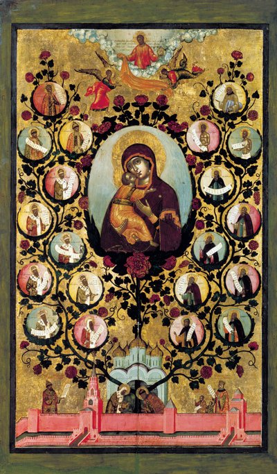 Apotheose van de Maagd van Vladimir, 1668 door Simon Ushakov