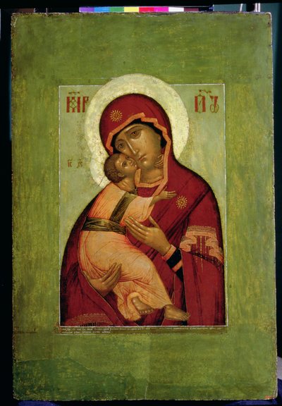 De Vladimir Madonna van nederigheid, Russische icoon door Simon Ushakov