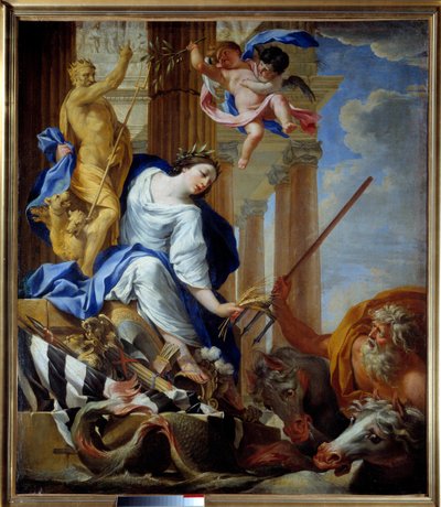 Allegorie van de Voordelen van Vrede Schilderij door Simon Vouet (1590-1649) 1645 Cherbourg, Musée Thomas Henry door Simon Vouet