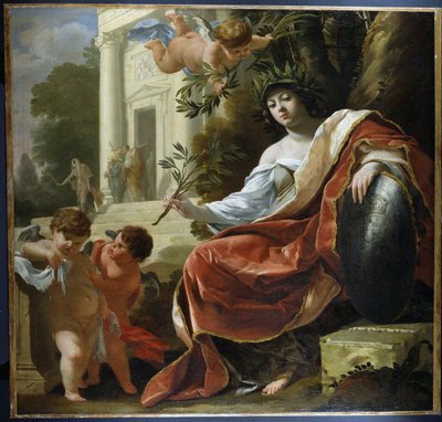 Een allegorie van vrede door Simon Vouet